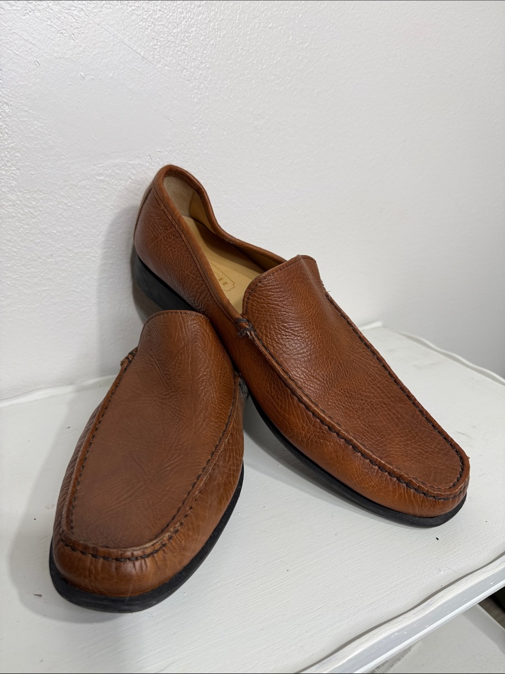 COACH Lawson Italian Leather Moc Toe Loafers 11